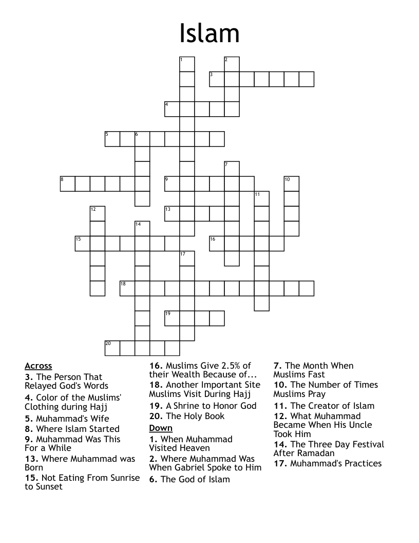 Islam Crossword