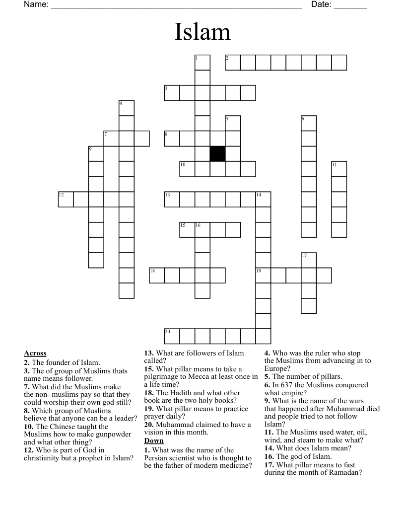 Islam Crossword