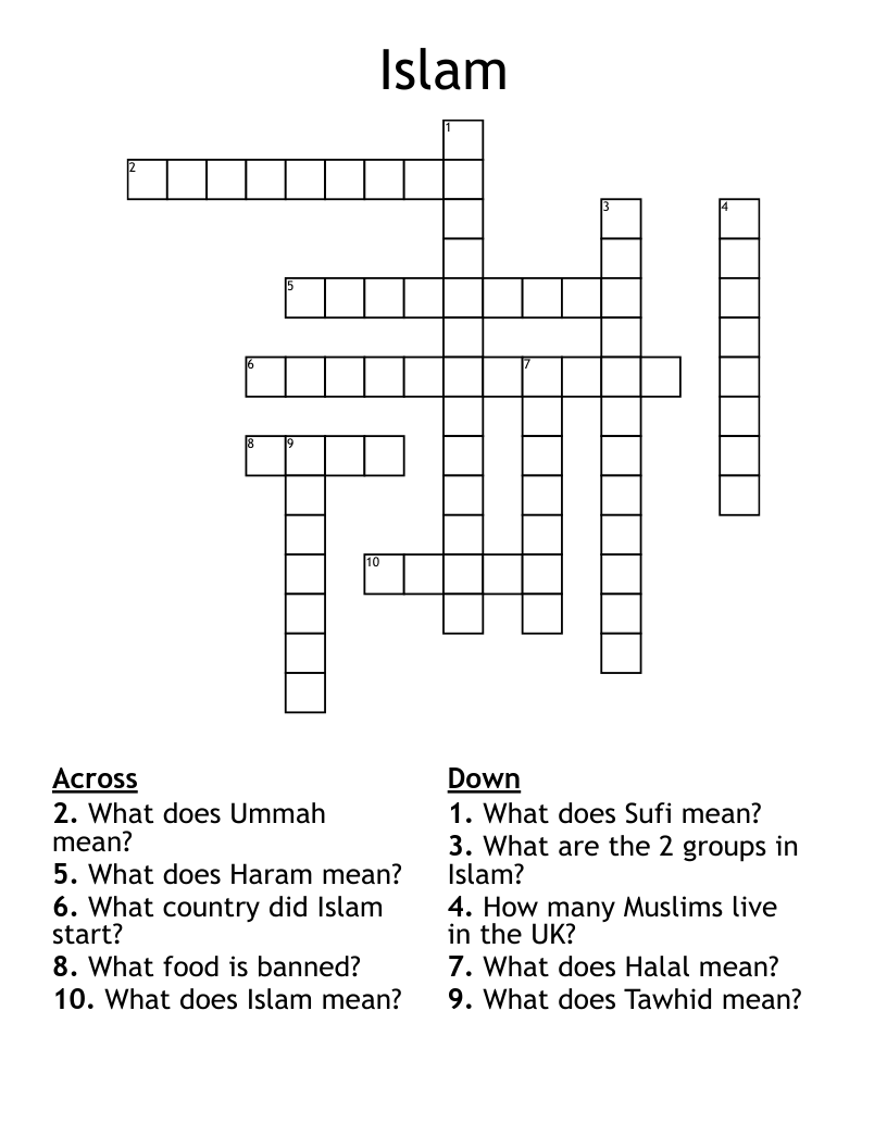 Islam Crossword