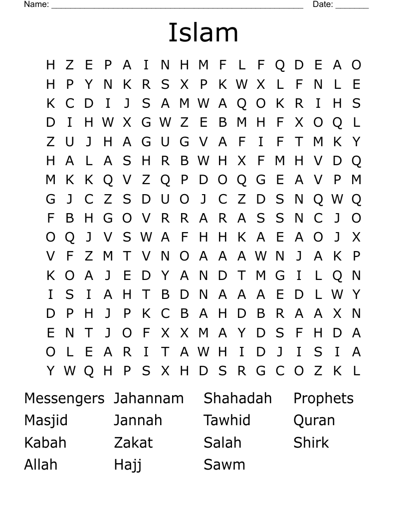 Islam Word Search
