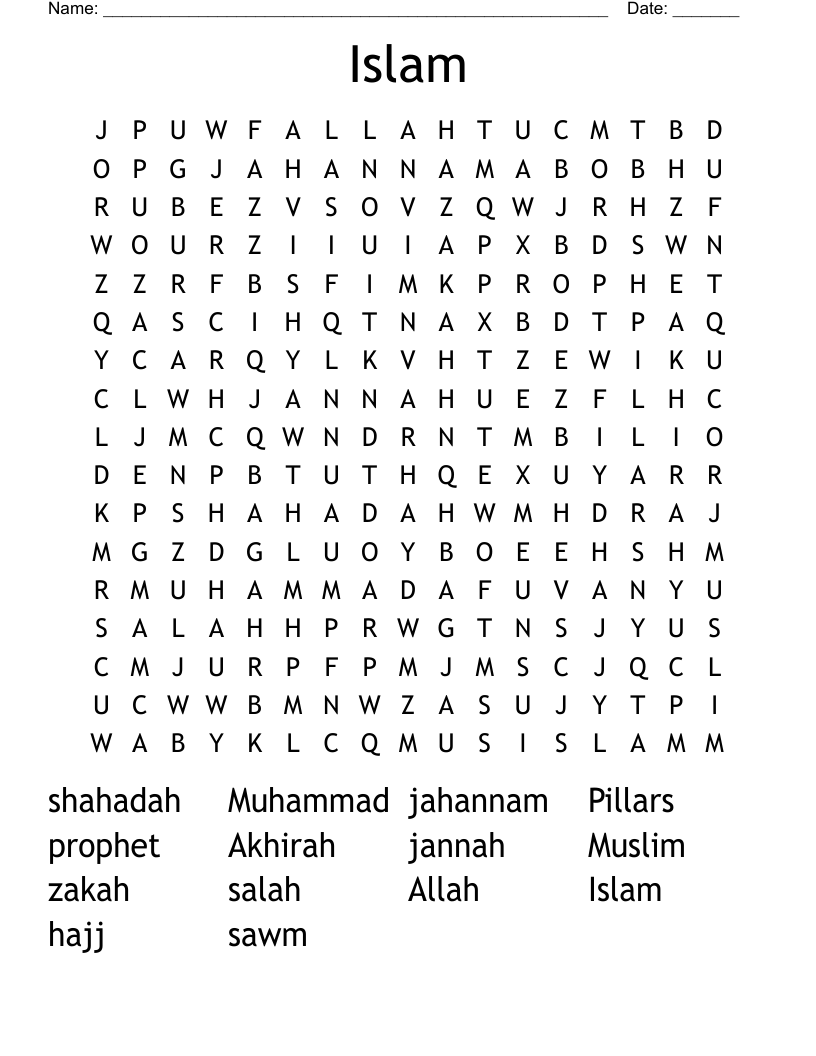 Islam Word Search