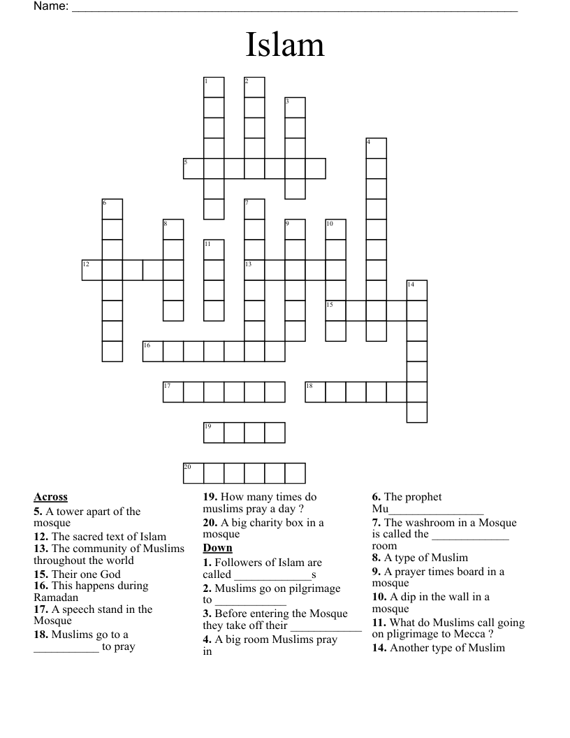 Islam Crossword