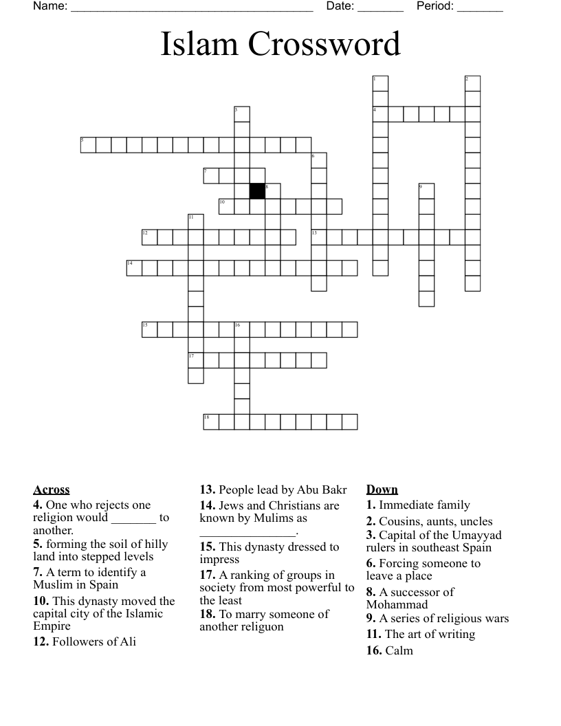 Islam Crossword