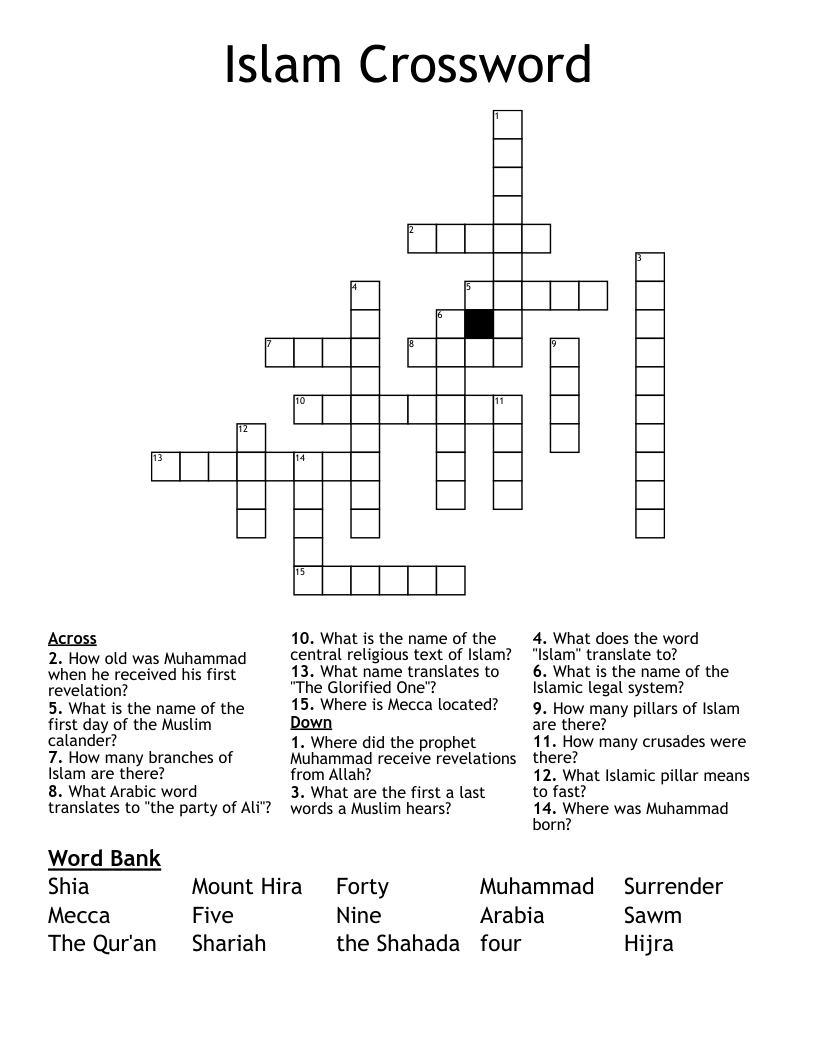 Islam Crossword