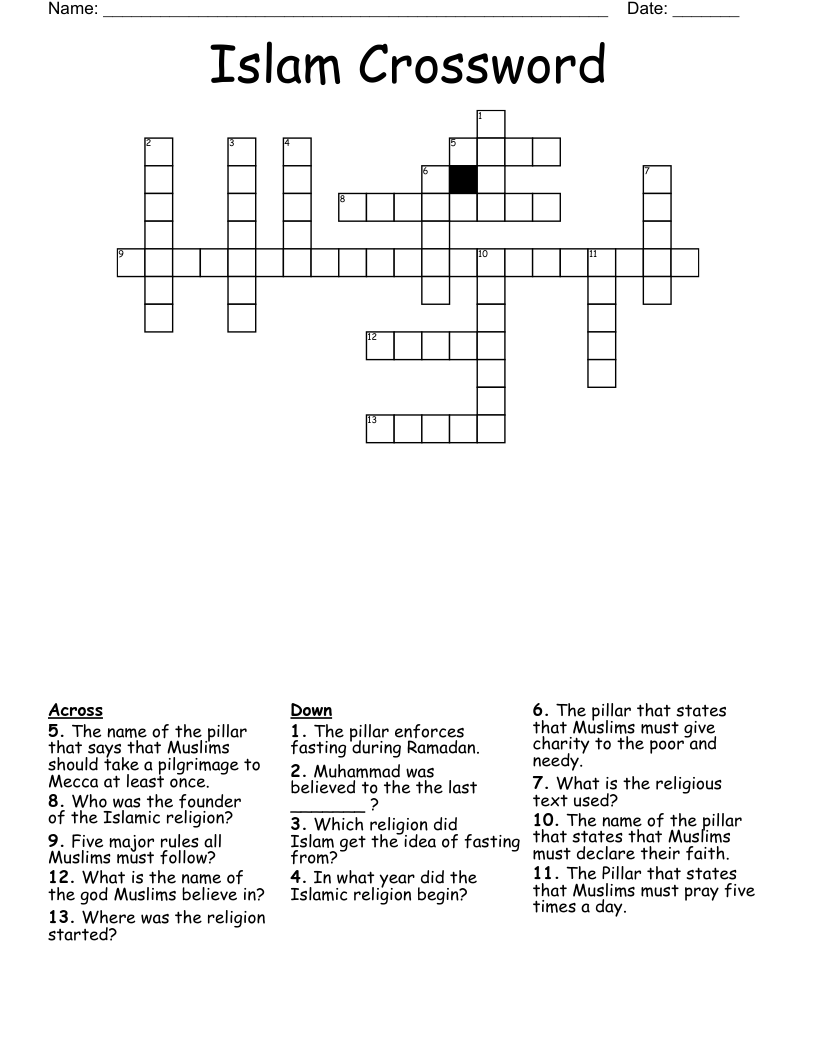 Islam Crossword