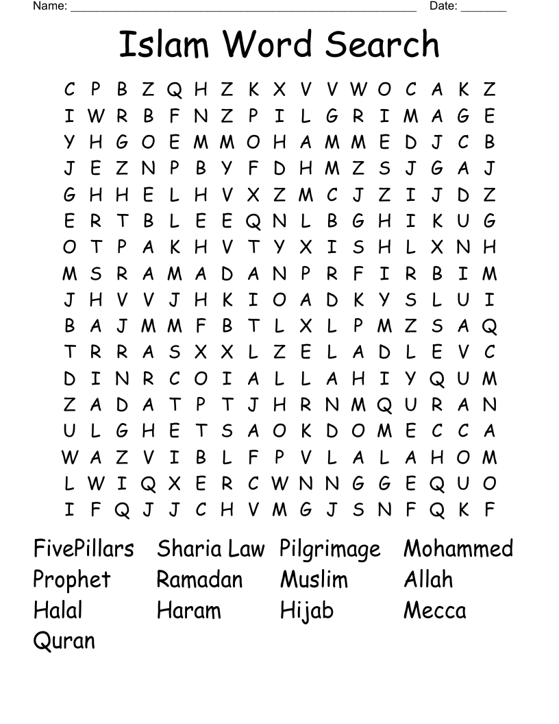Islam Word Search