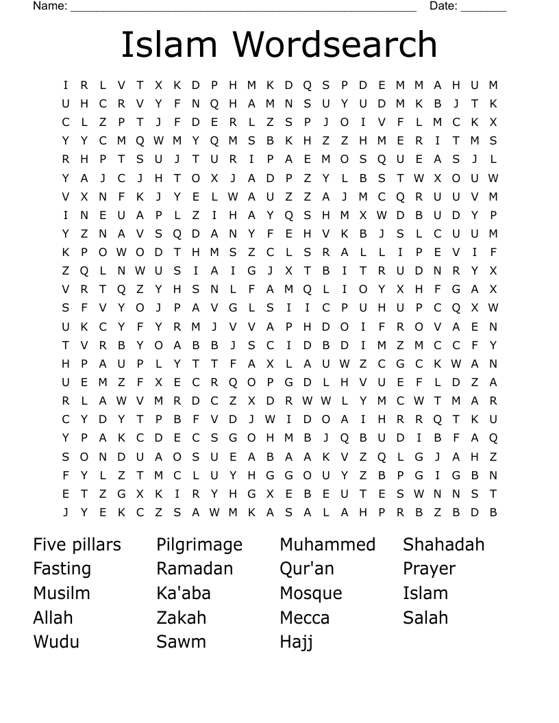 Islam Wordsearch