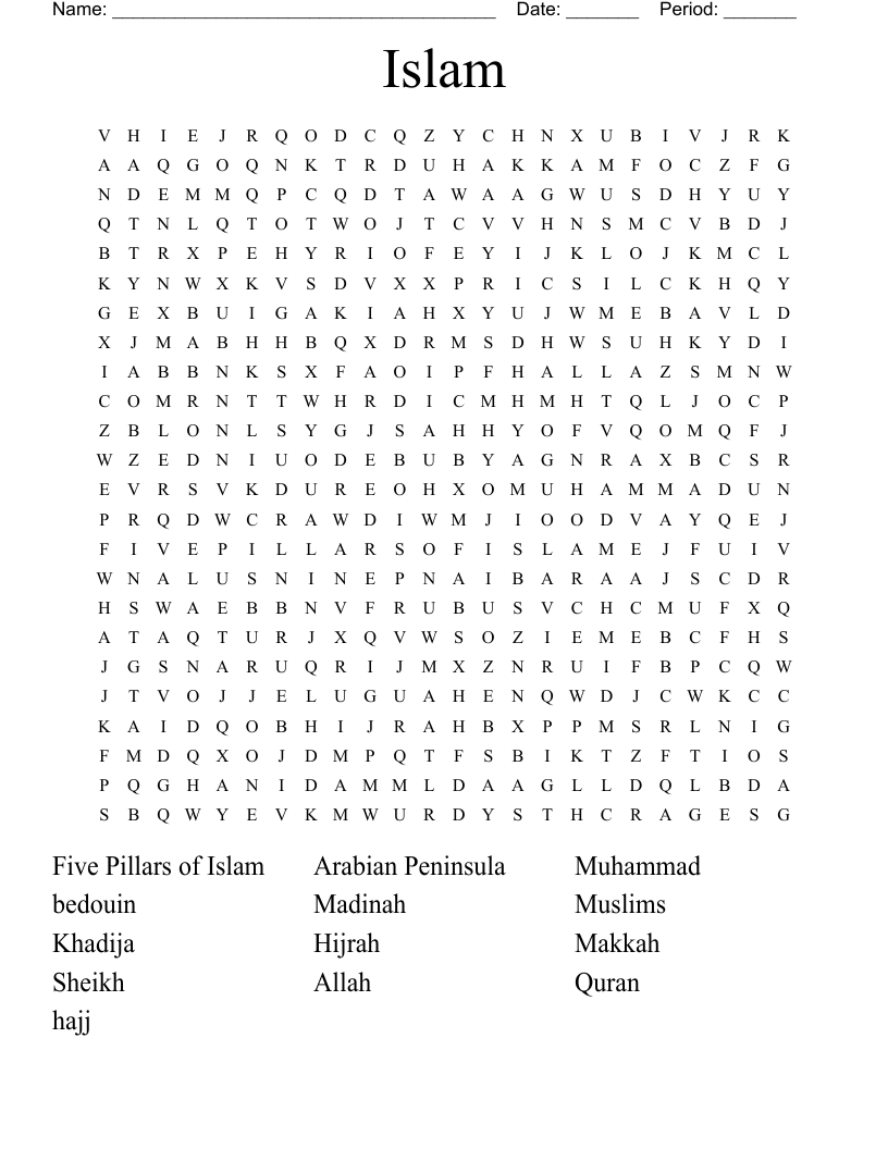 Islam  Word Search