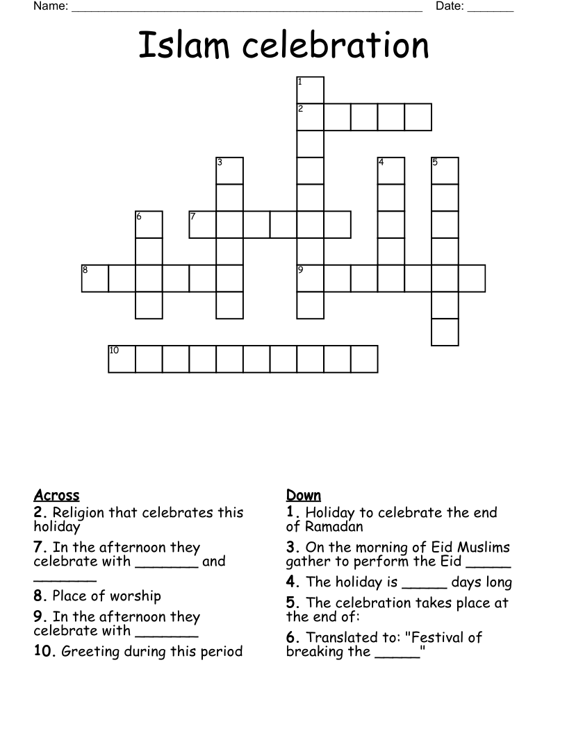 Islam celebration Crossword