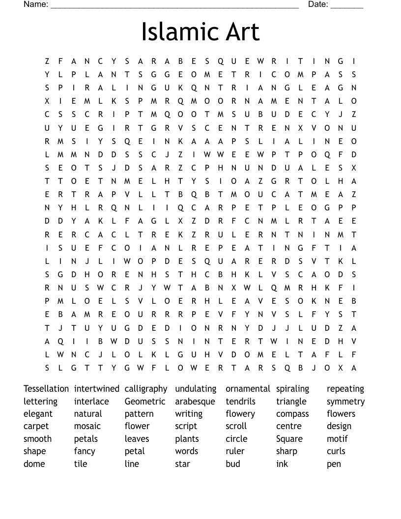 Islamic Art Word Search