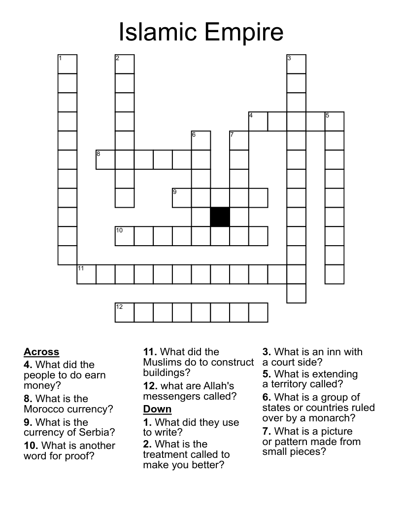 Islamic Empire Crossword