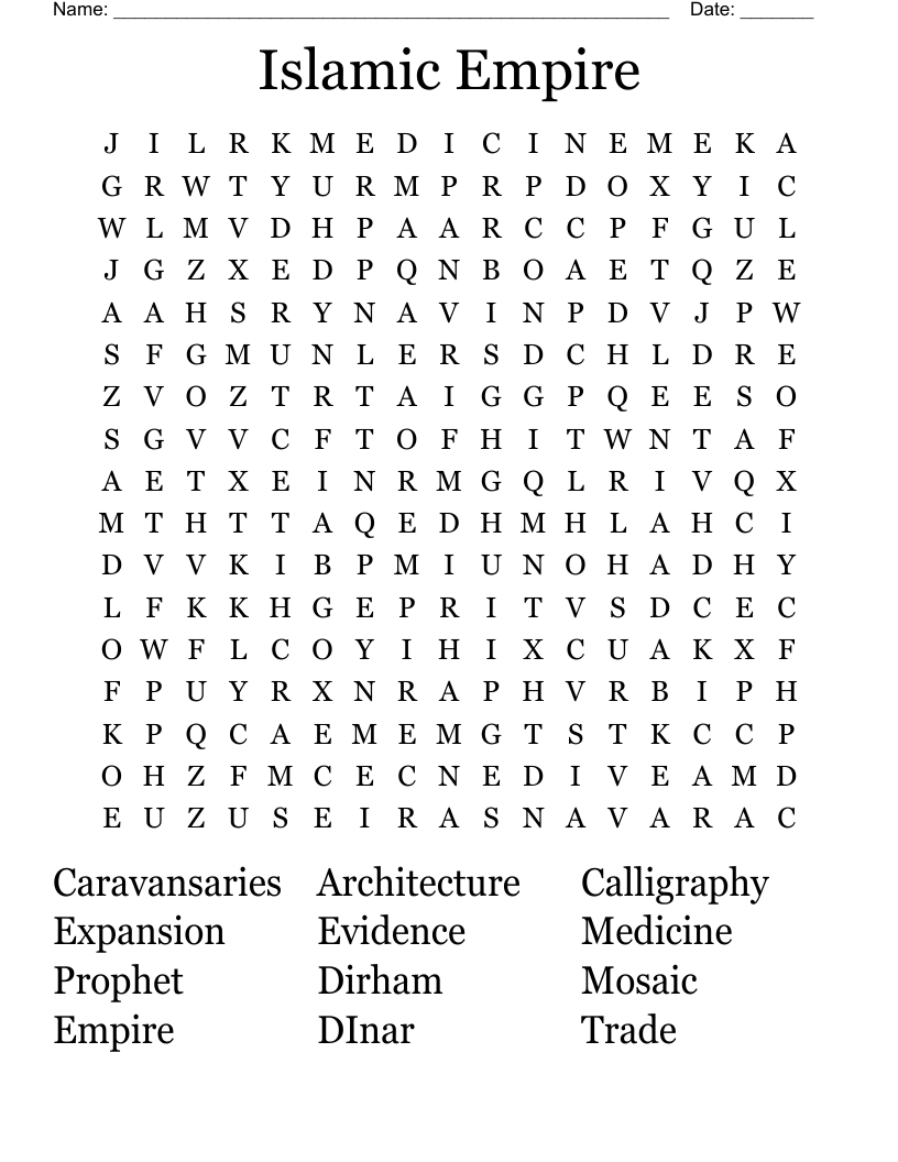 Islamic Empire Word Search