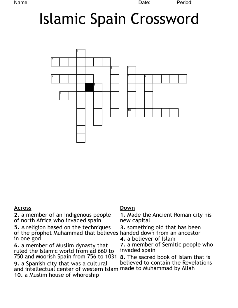 Islamic Spain Crossword