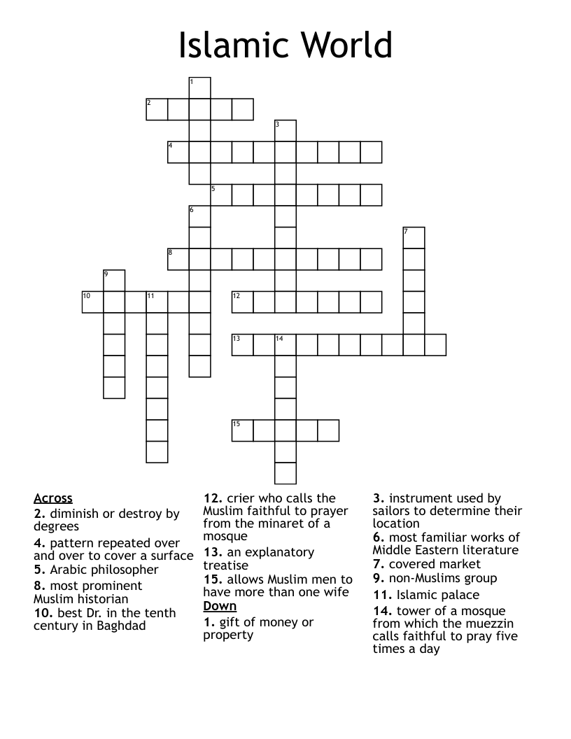 Islamic World Crossword