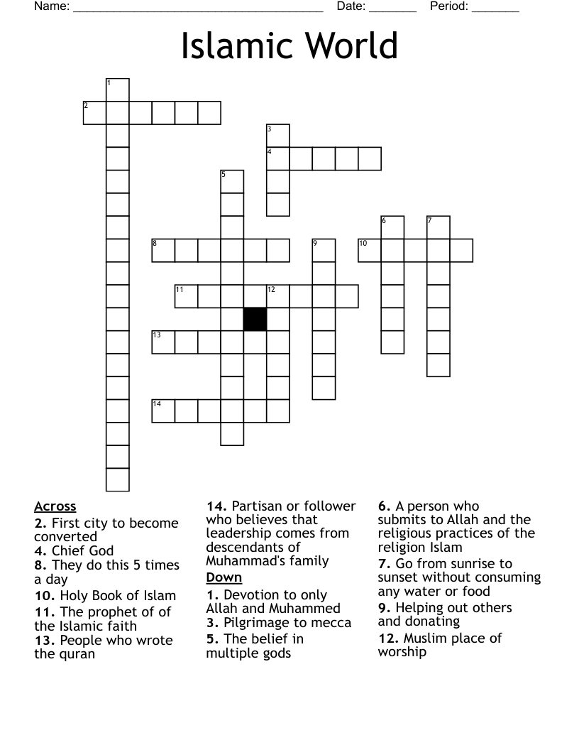 Islamic World Crossword