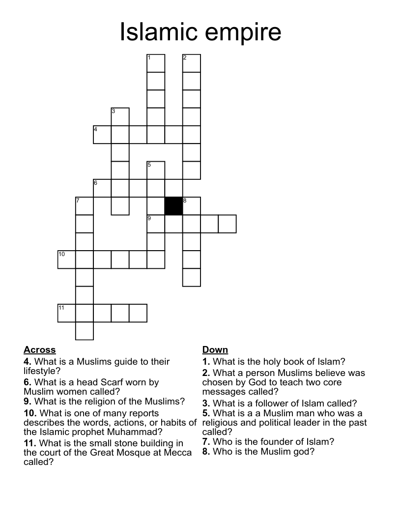 Islamic empire Crossword