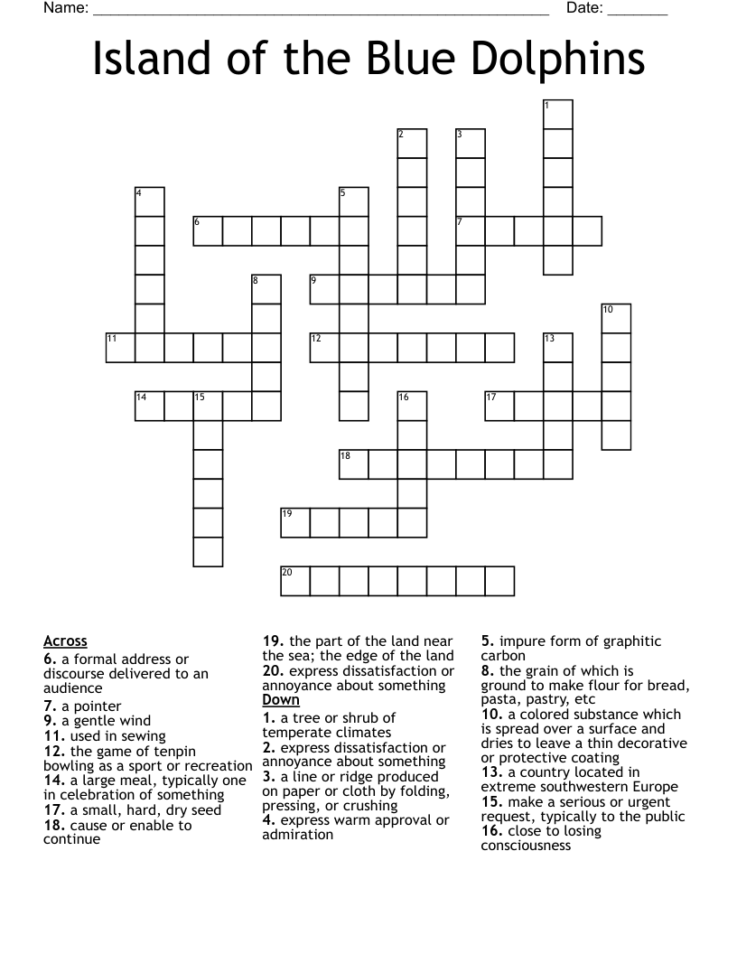 Island of the Blue Dolphins Crossword