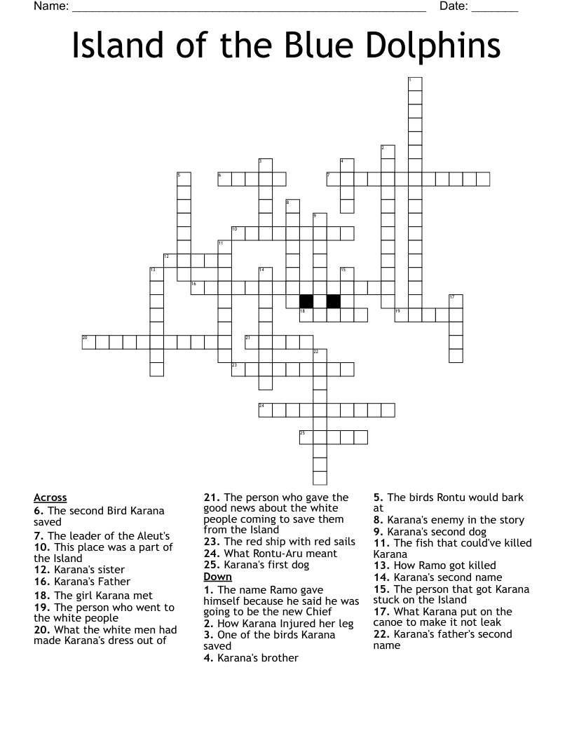 Island of the Blue Dolphins Crossword