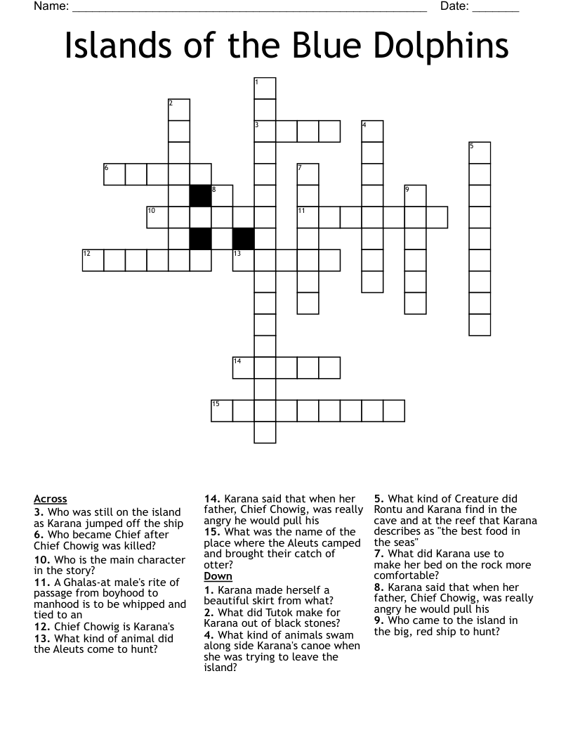 Islands of the Blue Dolphins Crossword
