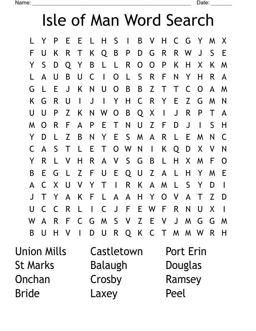 Isle of Man Word Search