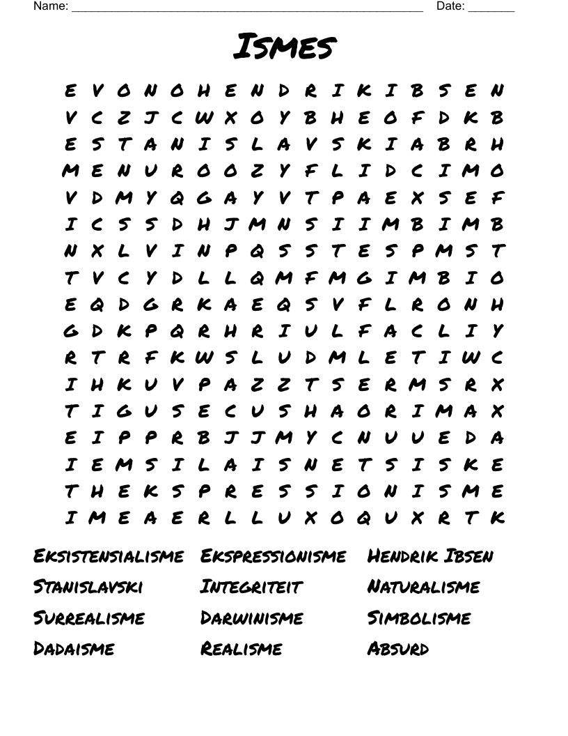 Ismes Word Search