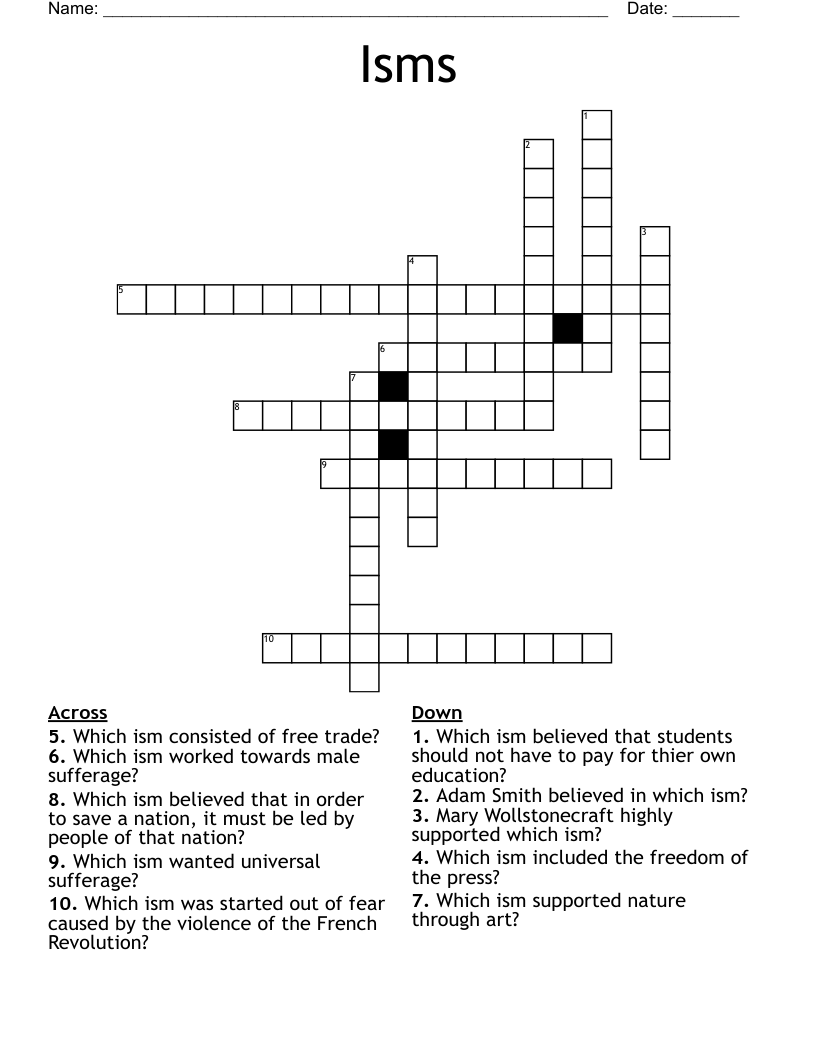 Isms Crossword