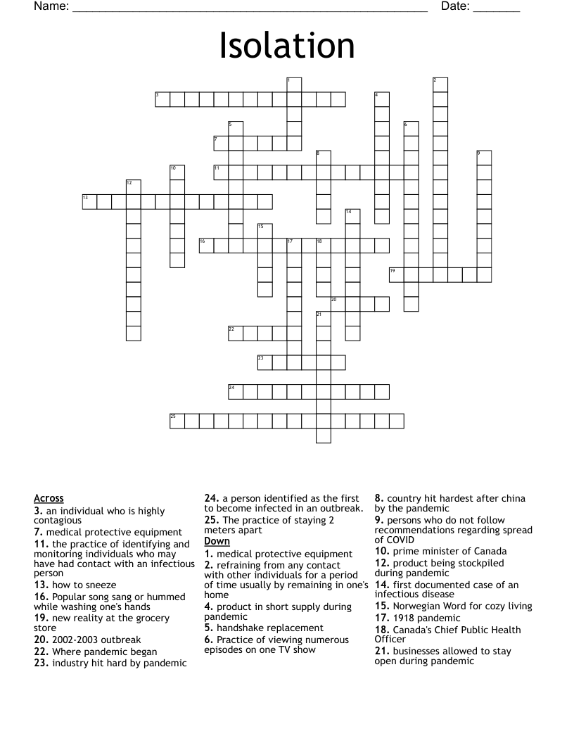Isolation Crossword