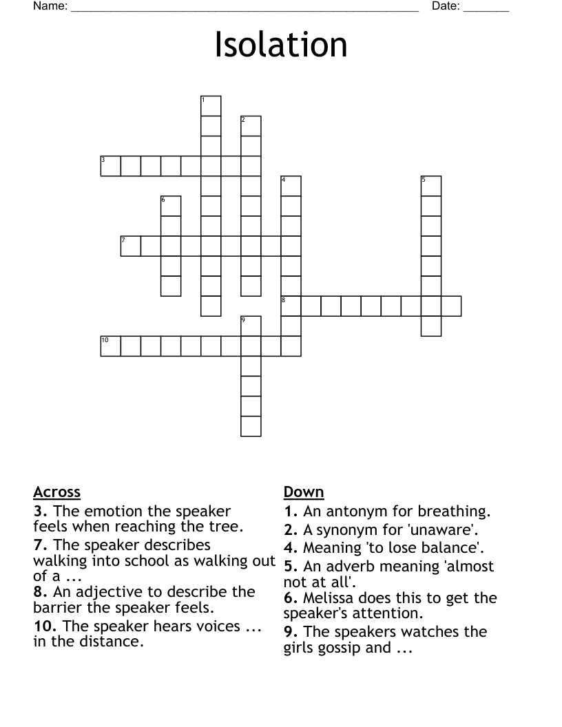 Isolation Crossword
