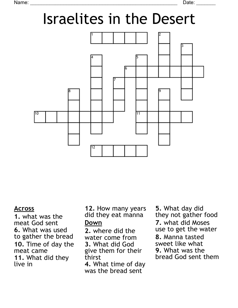 Israelites in the Desert Crossword