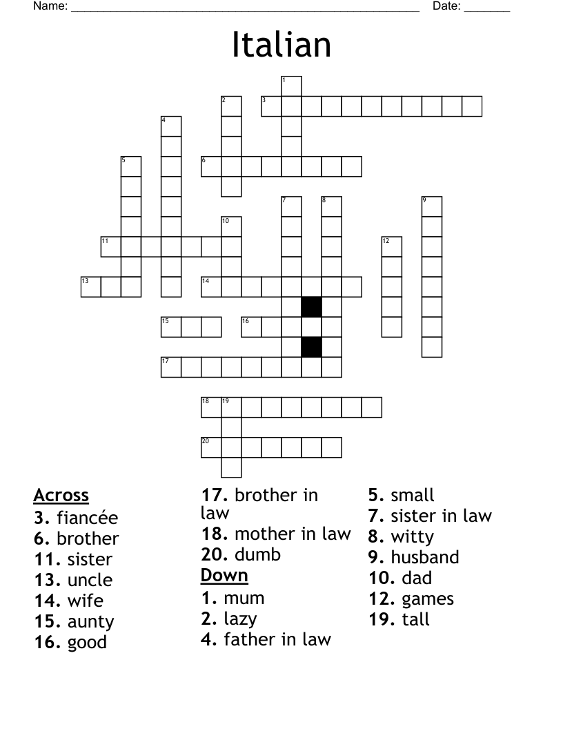 Italian Crossword