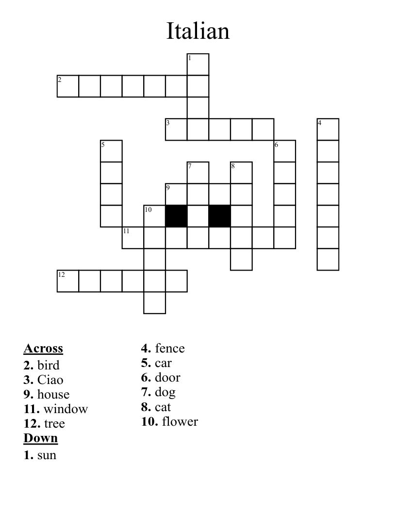 Italian Crossword