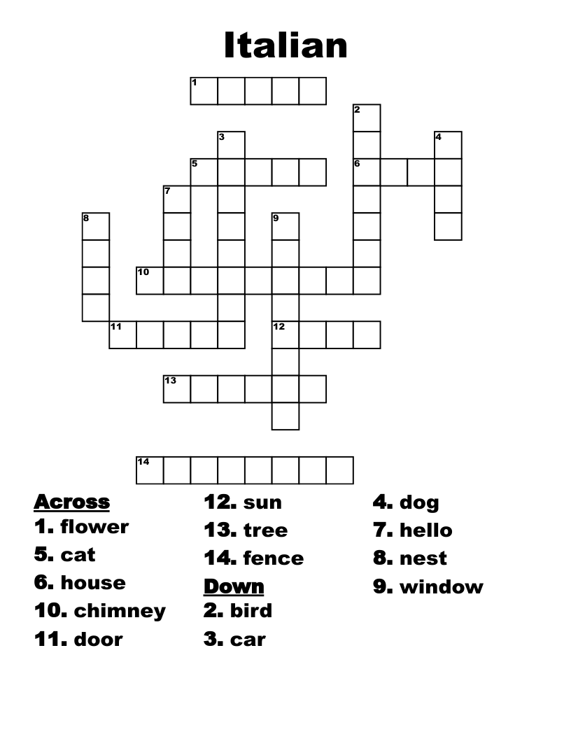 Italian Crossword