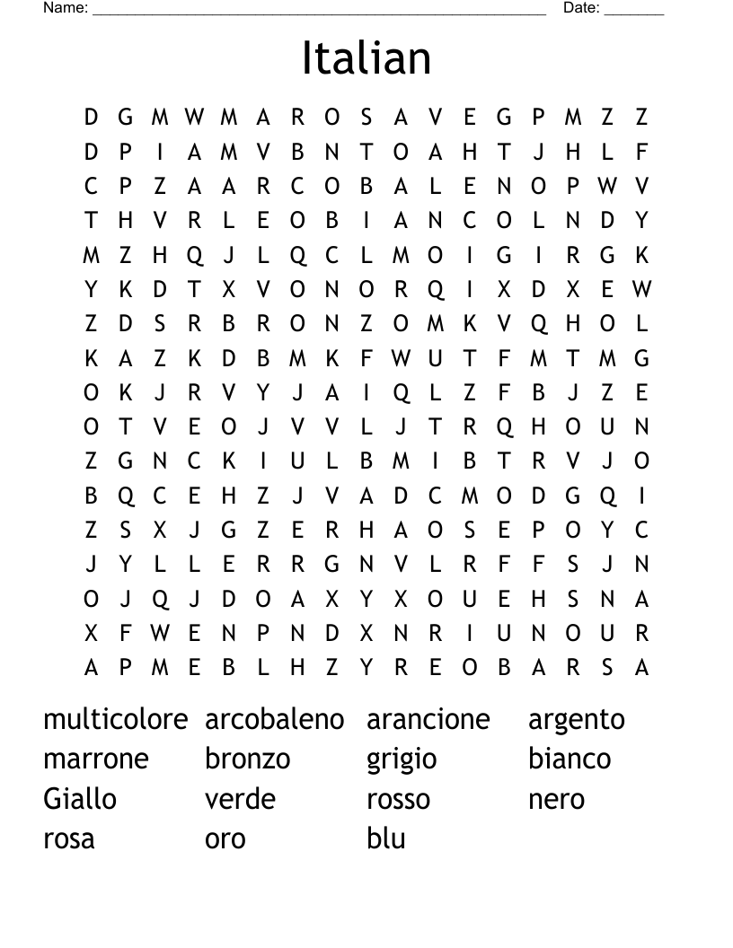 Italian Word Search