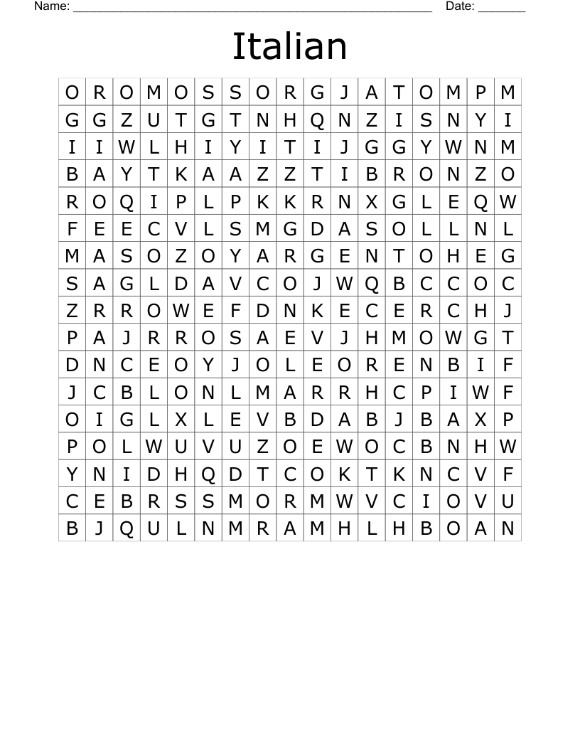 Italian Word Search