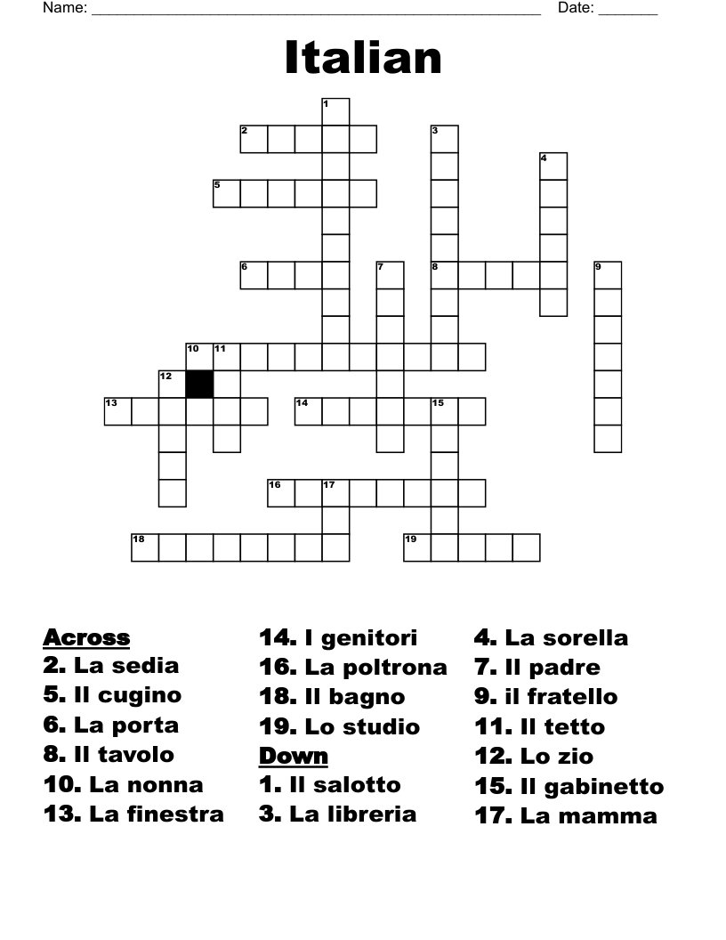 Italian Crossword