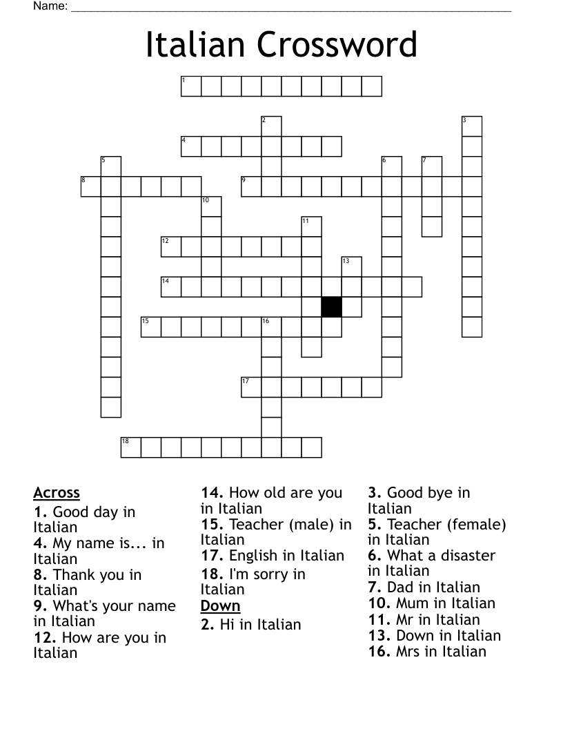 Italian Crossword
