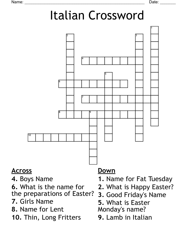 Italian Crossword