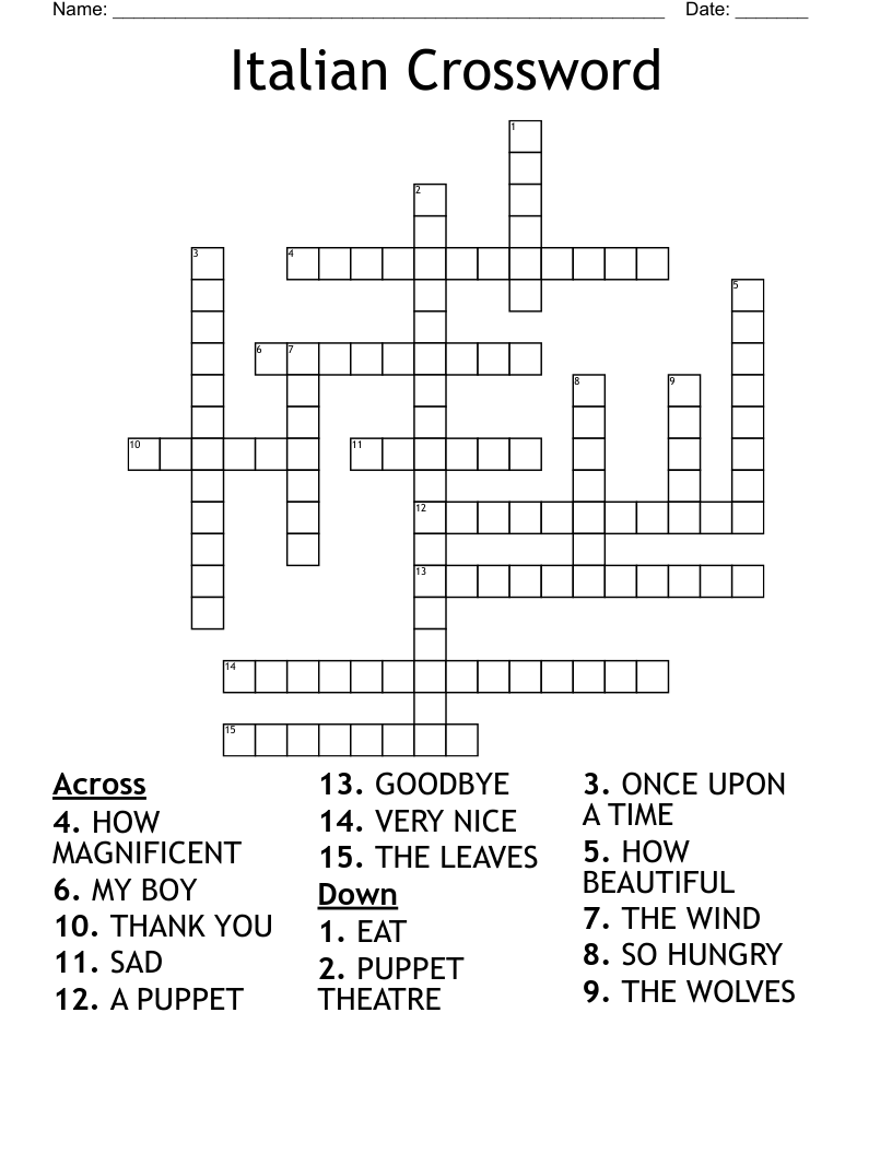Italian Crossword
