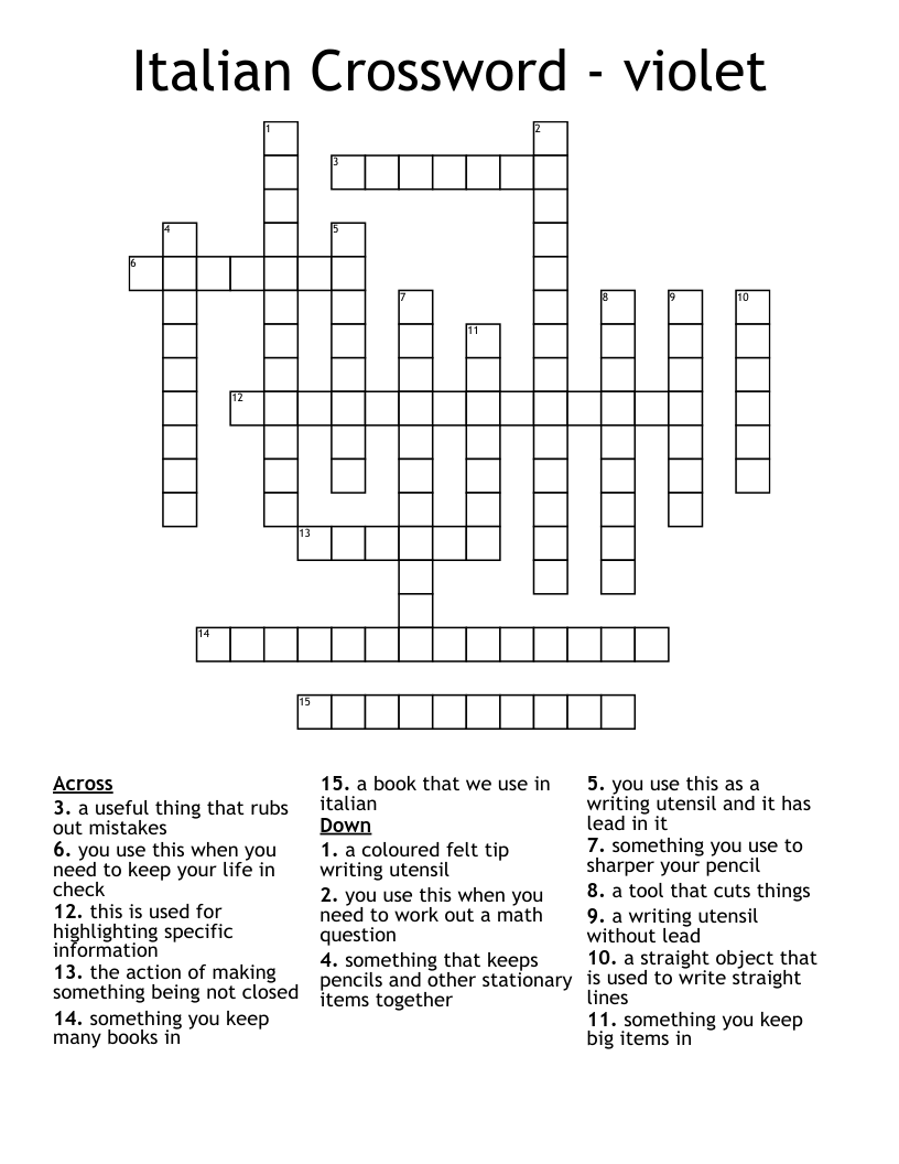 Italian Crossword - violet