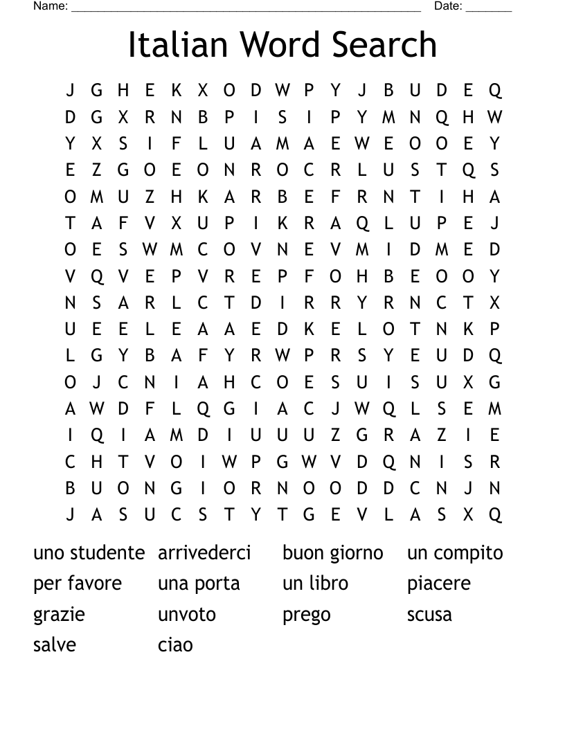 Italian Word Search