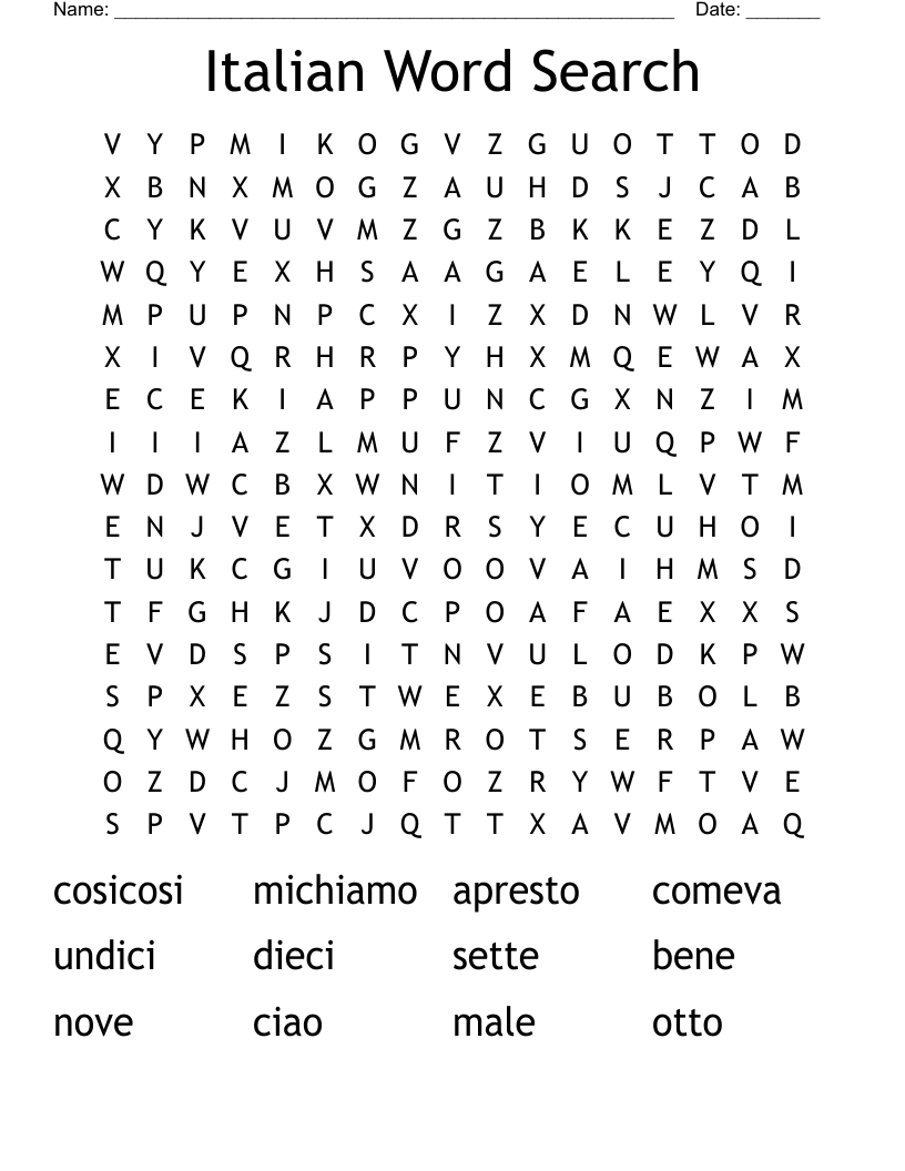 Italian Word Search