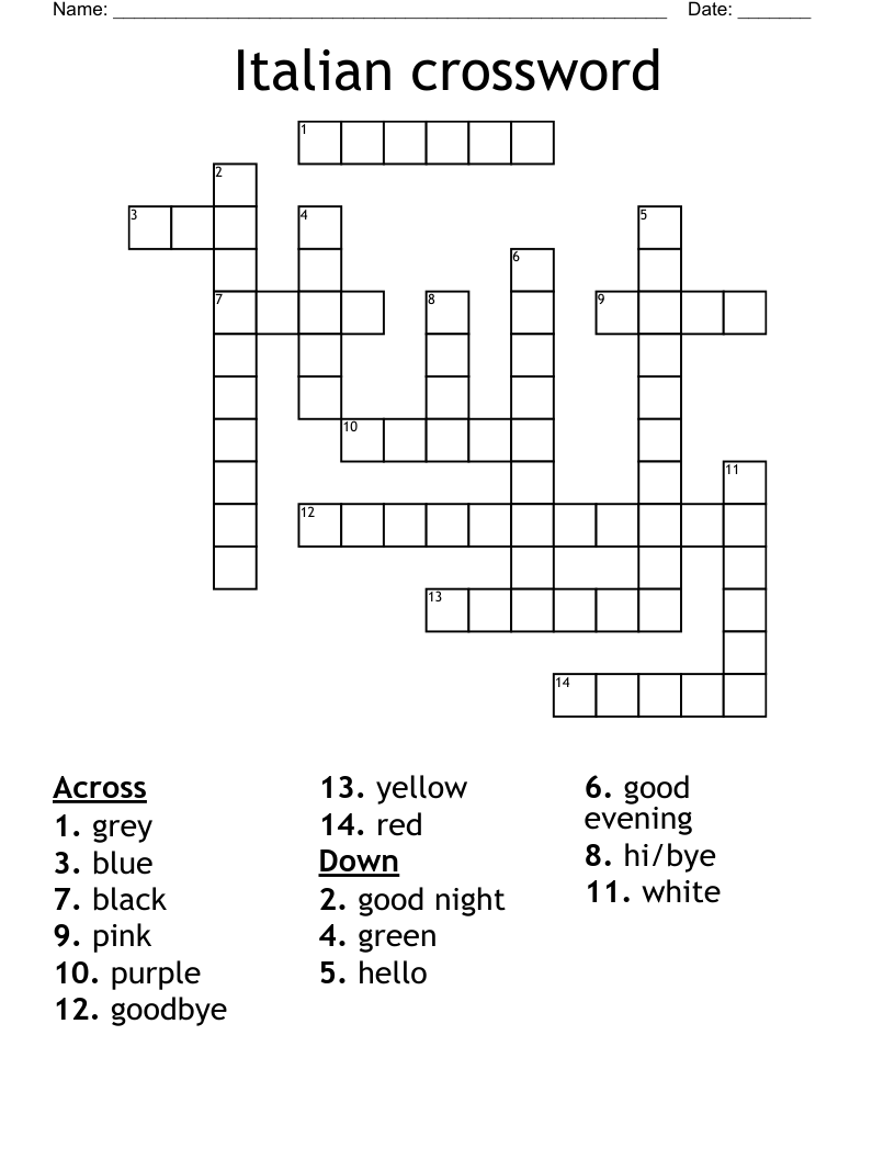 Italian crossword
