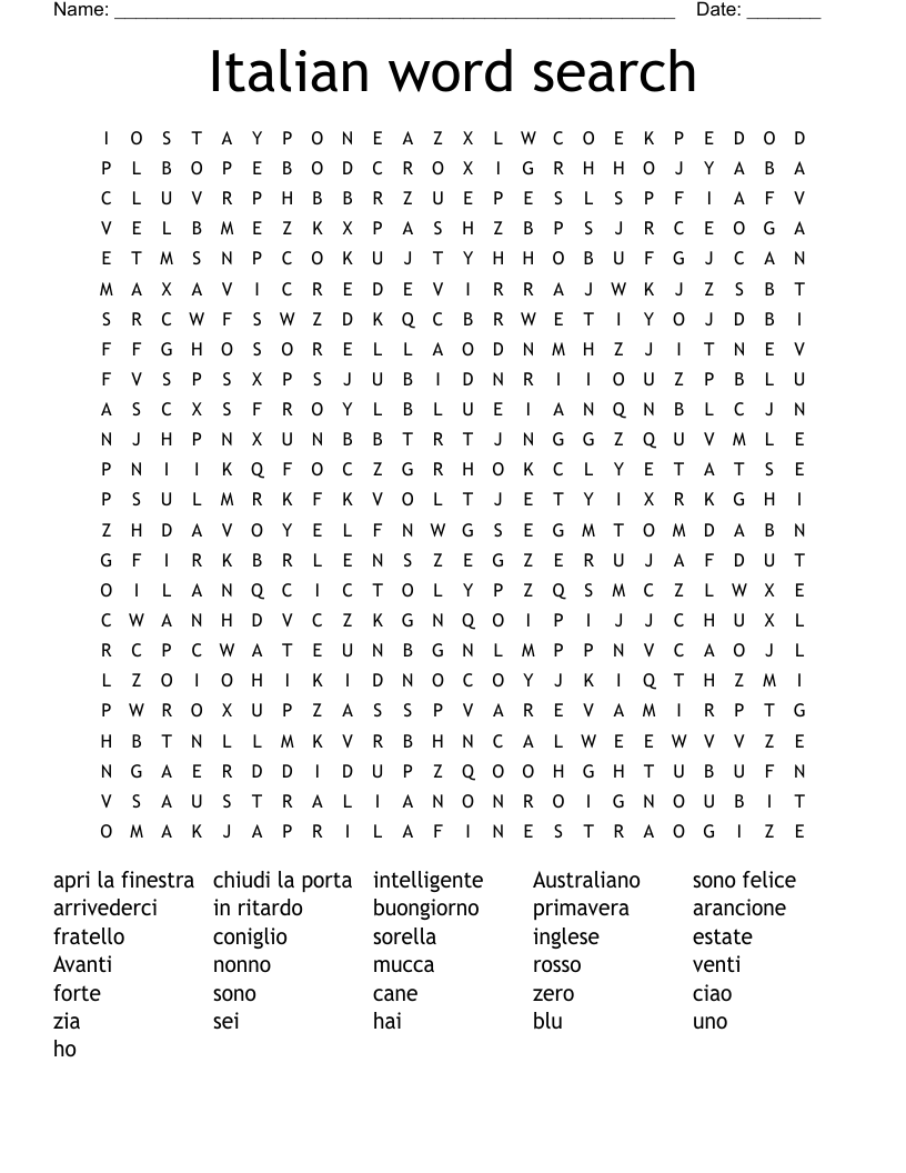 Italian word search
