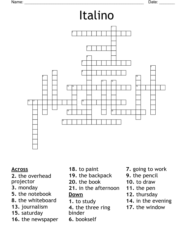 Italino Crossword