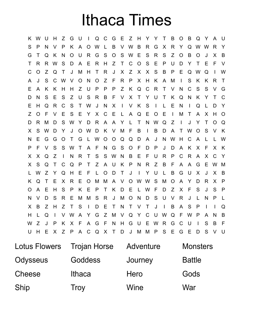 Ithaca Times Word Search