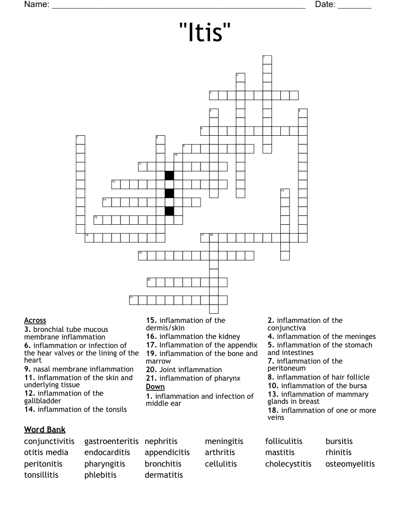 "Itis" Crossword