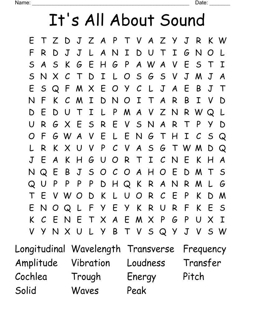 It's All About Sound Word Search