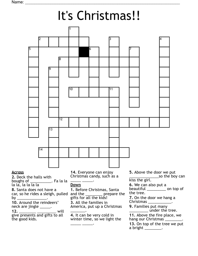 It's Christmas!! Crossword