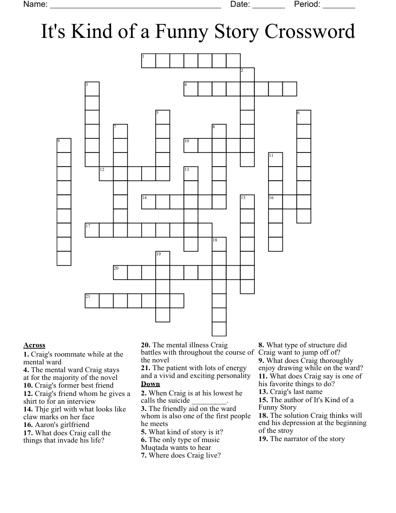 It's Kind of a Funny Story Crossword