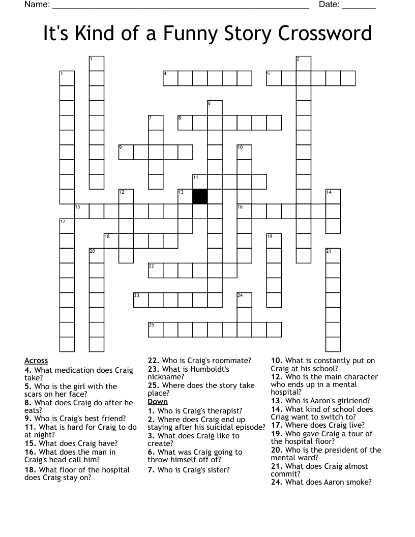 It's Kind of a Funny Story Crossword
